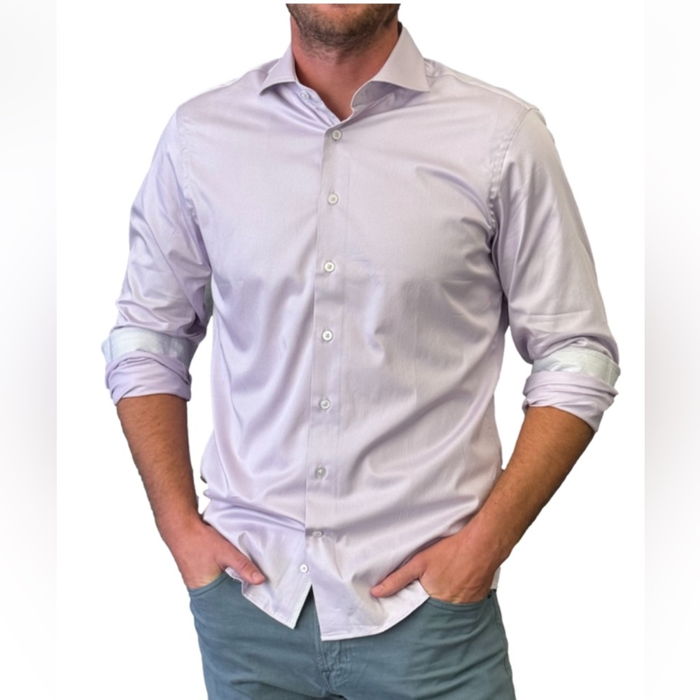 Georg Roth Los Angeles Button Up Long Sleeve Stripped Cotton Shirt size Large